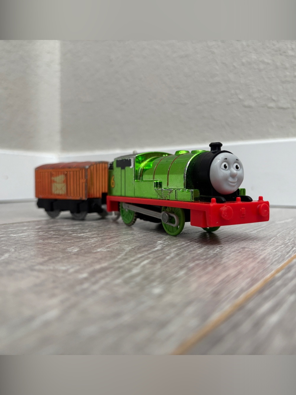 Metallic Motorized Trackmaster Percy and Tender - Thomas & Friends WORKS! - Picture 2 of 12
